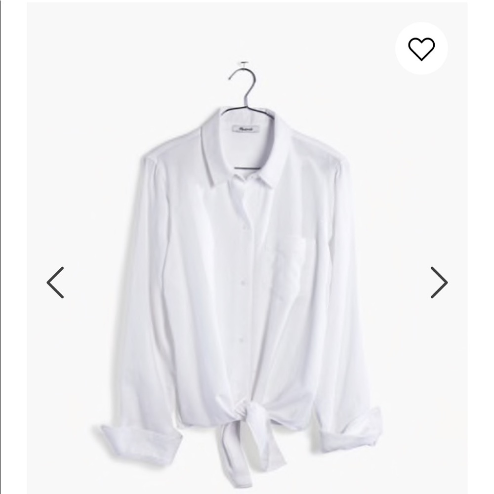 Madewell tie-front button down shirt (white S)